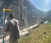 Repainted aluminum siding detail